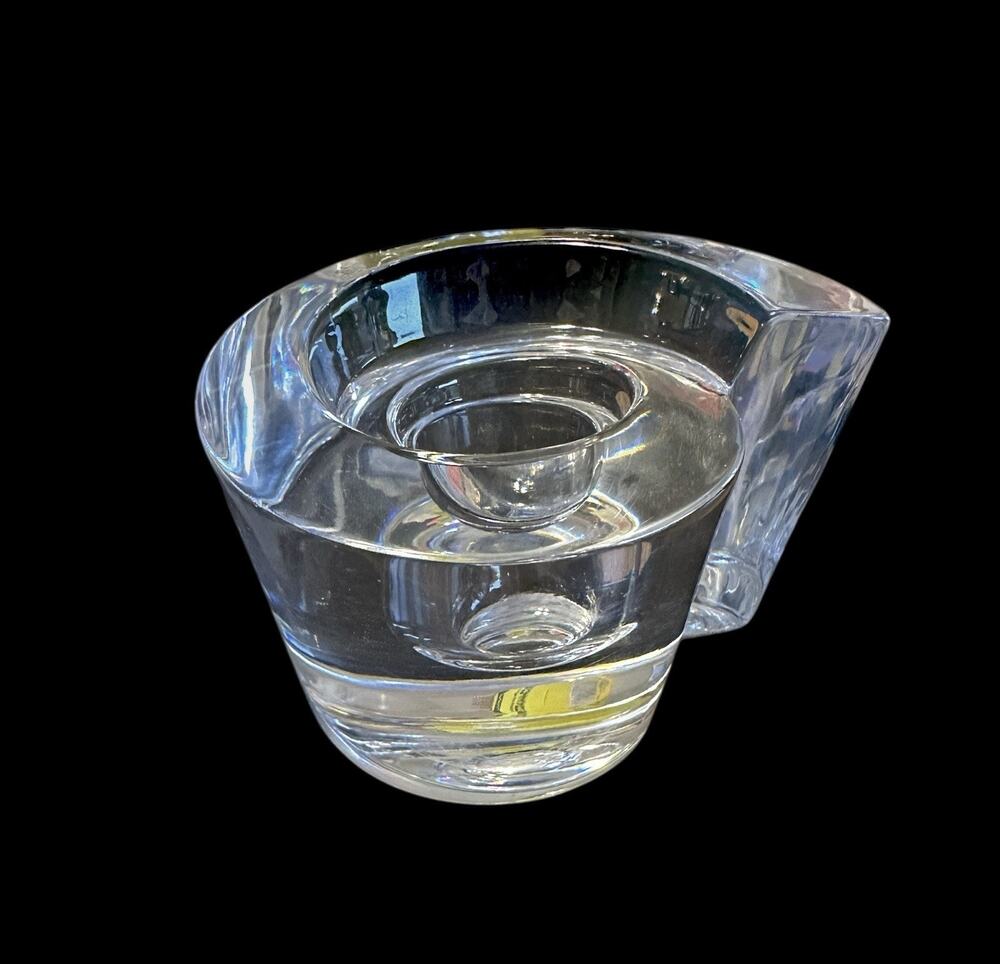 Vintage Miller Rogaska Candle Holder Spiral Vortex Crystal Glass Collectible